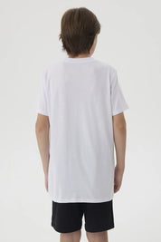 Polera Niño Letras Bordadas Blanco