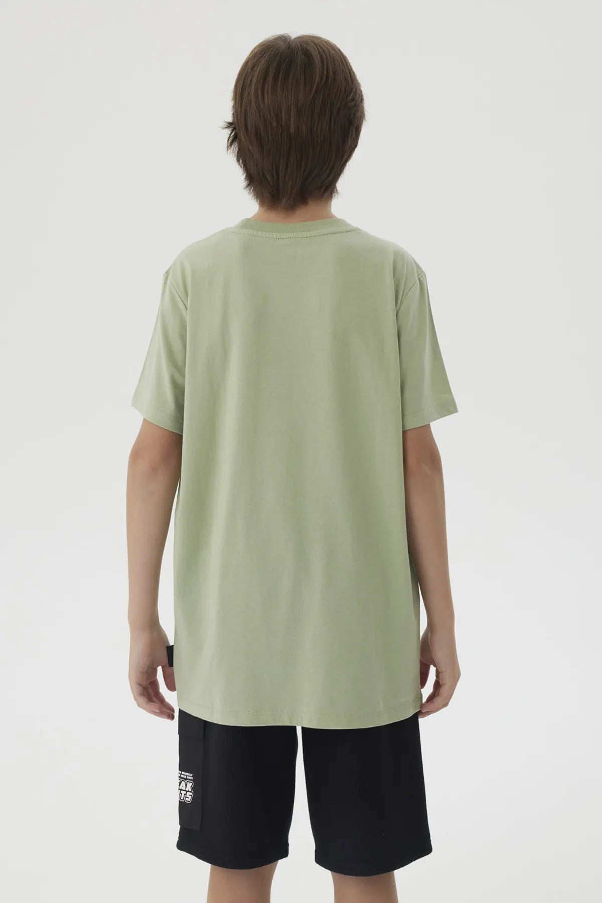 Polera Niño Letras Bordadas Verde