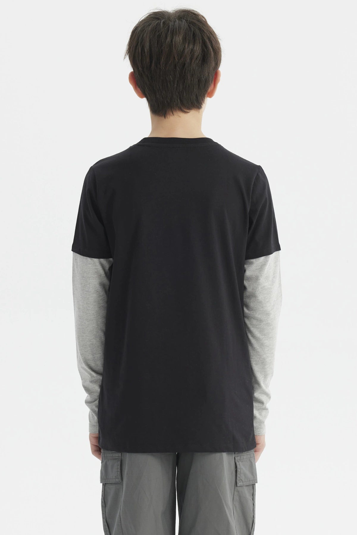 Polera Niño Básica Print Negro