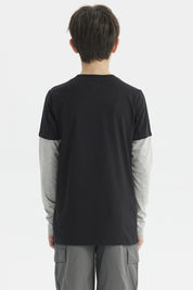 Polera Niño Básica Print Negro