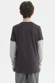 Polera Niño Básica Print Marengo