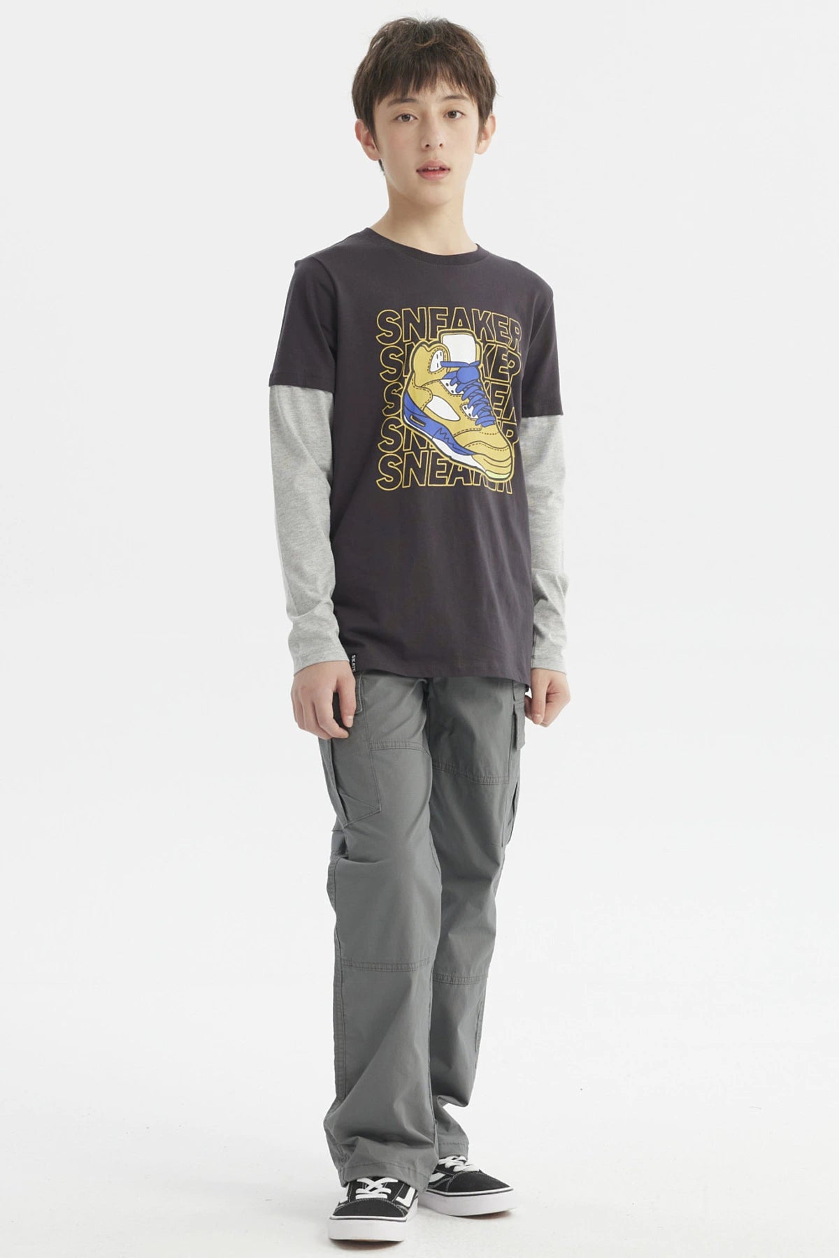 Polera Niño Básica Print Marengo