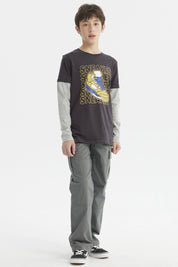 Polera Niño Básica Print Marengo