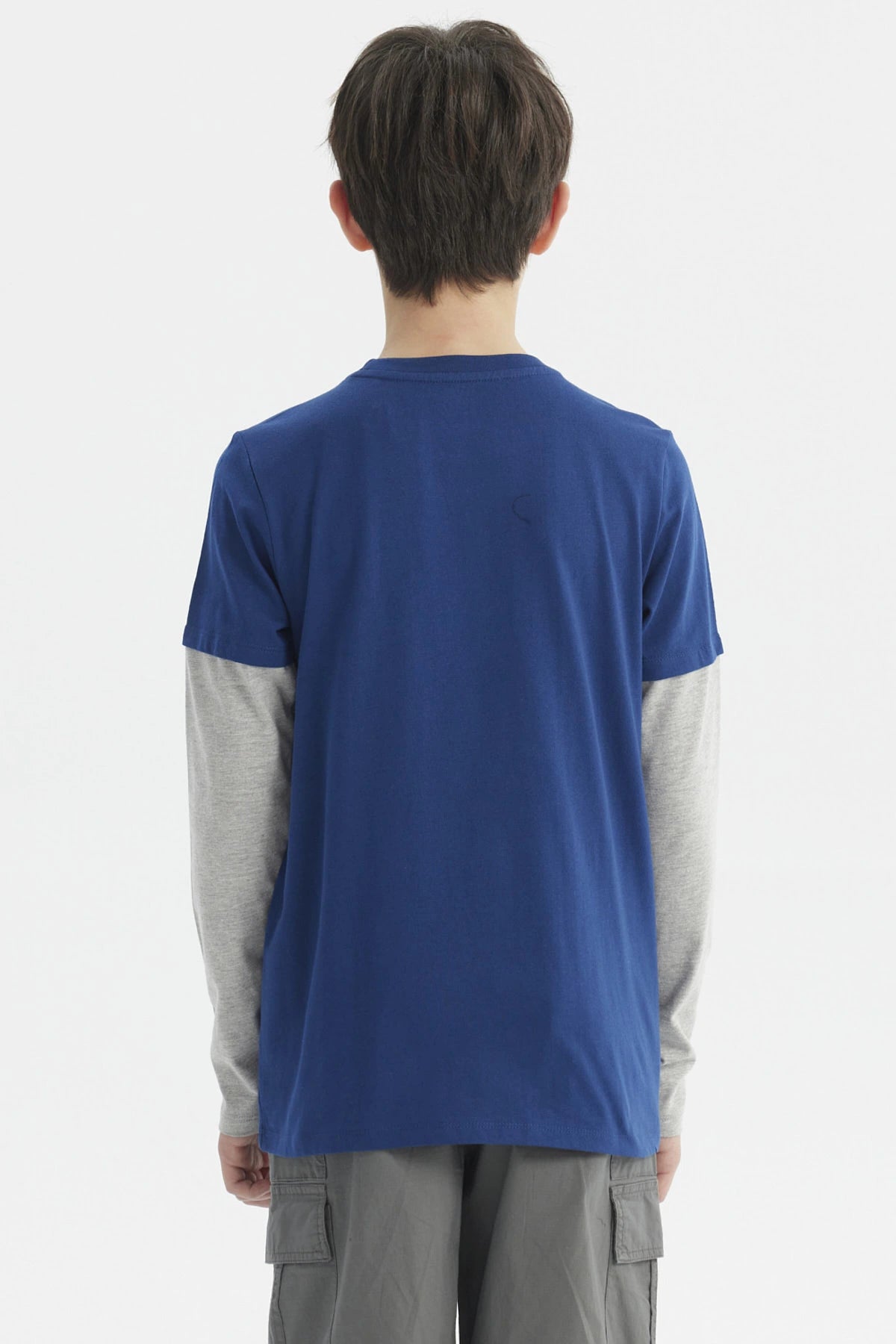 Polera Niño Básica Print Azul