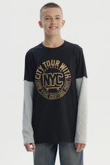Polera Niño Básica Print Negro