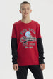 Polera Niño Básica Print Rojo Oscuro