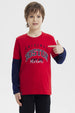 Polera Niño Básica Print Rojo