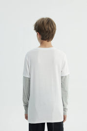 Polera Niño Básica Print Blanco