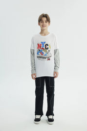 Polera Niño Básica Print Blanco