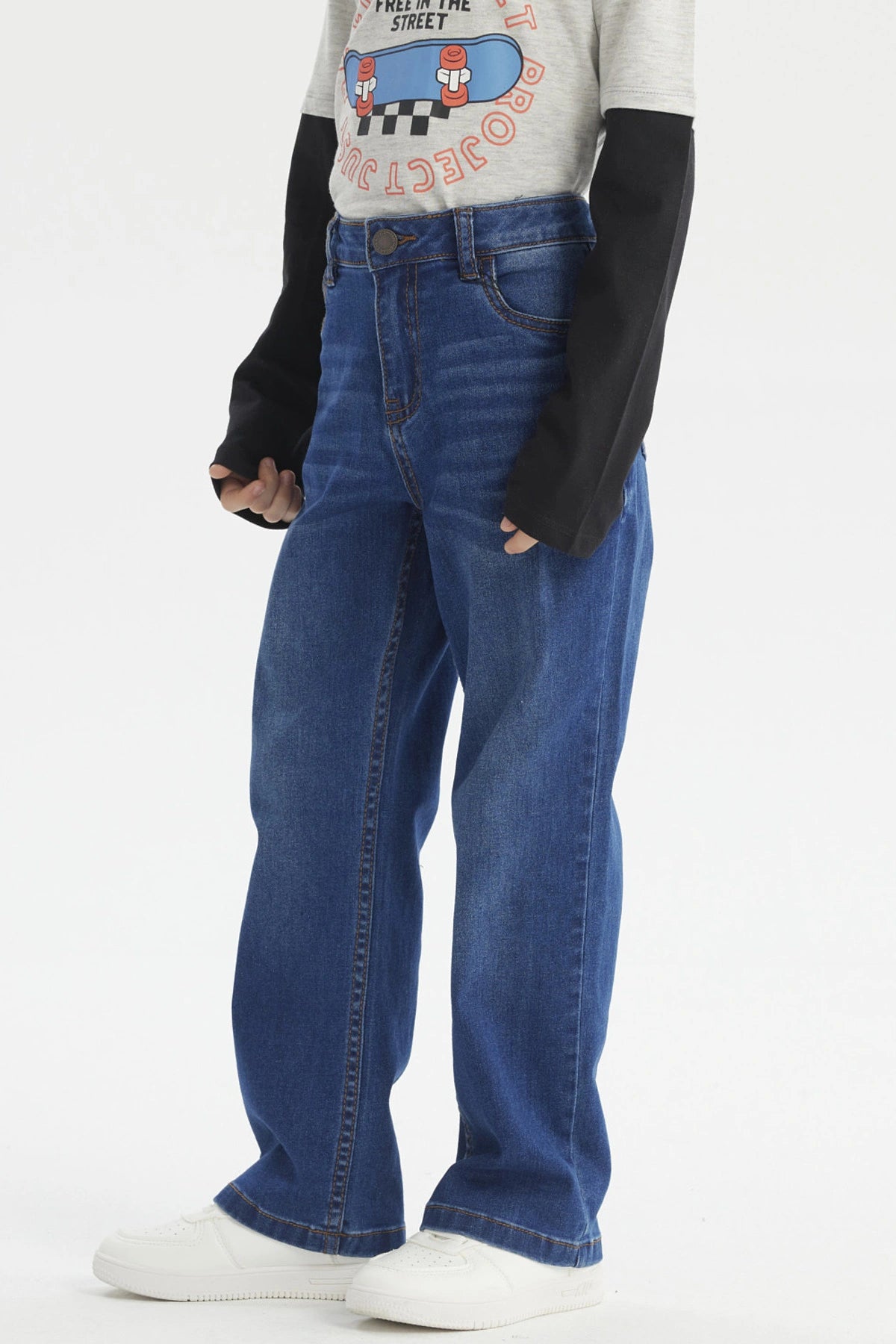 Jeans Niño Básico Azul Oscuro