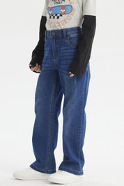 Jeans Niño Básico Azul Oscuro