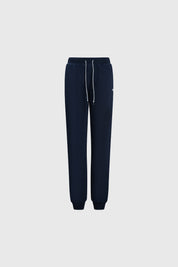 Pantalón buzo niño azul oscuro bipack con pretina ajustable y puños elásticos prenda lisa