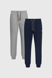 Buzo toddler azul oscuro y gris claro sin estampa con cordones en la cintura ajuste cómodo para niños activos
