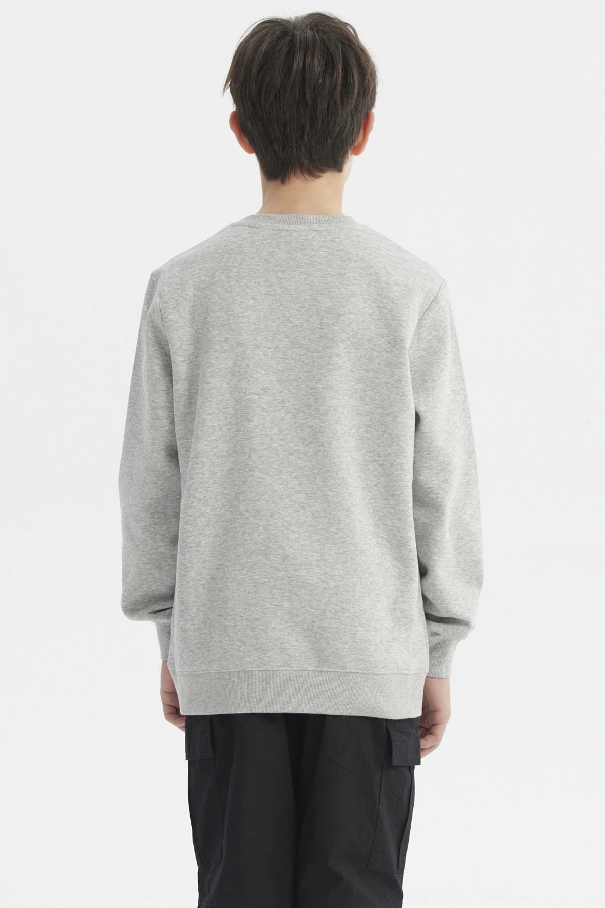 Polerón Niño Básico Teen Gris Melange