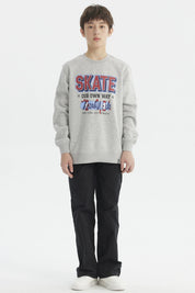 Polerón Niño Básico Teen Gris Melange