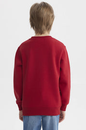 Polerón rojo oscuro para niño con estampa grande de control de videojuegos y texto Game Over en el pecho