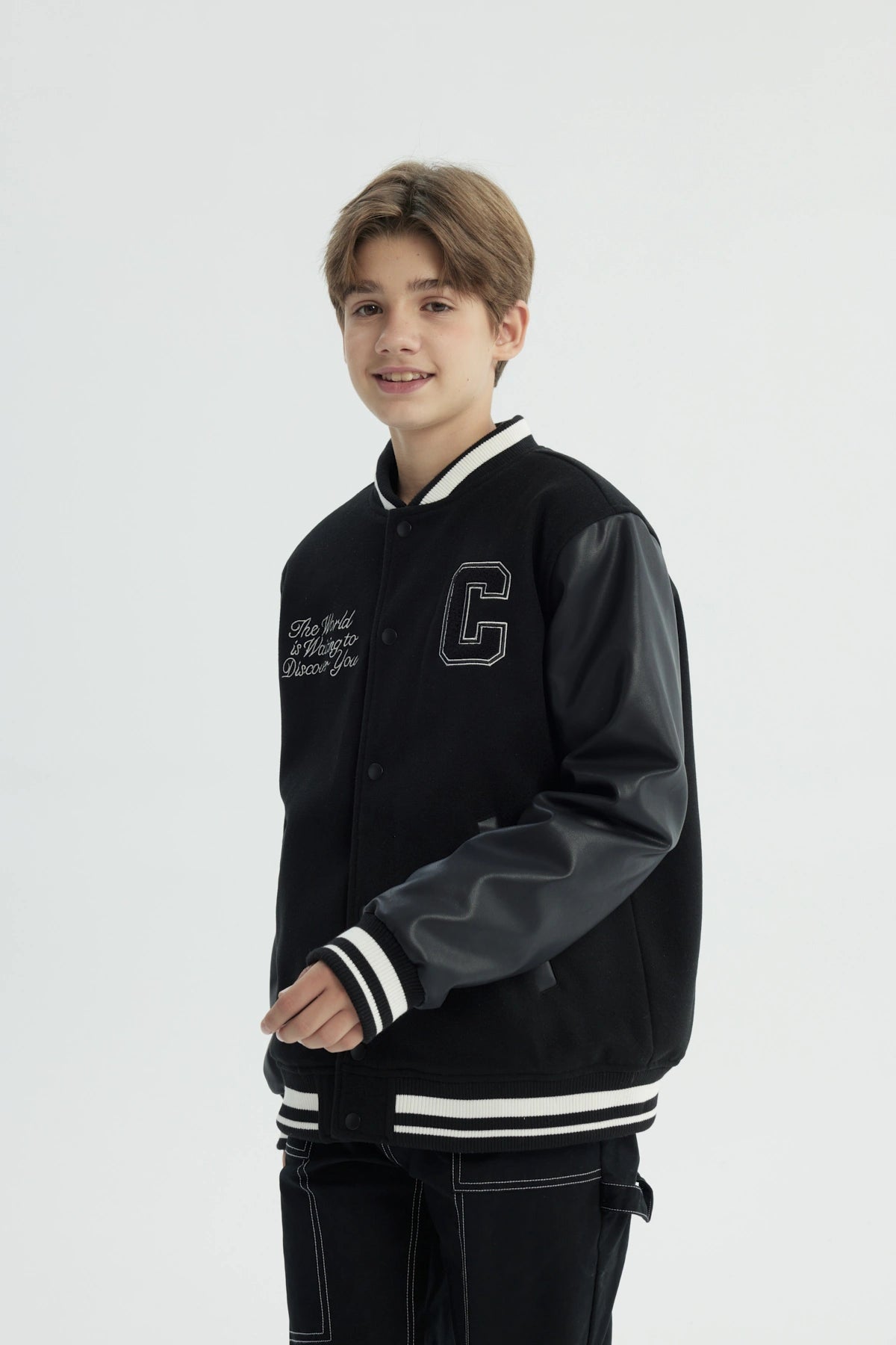 Chaqueta Niño Cuello V Negro