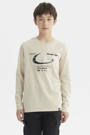 Polera Niño Print 3D Beige