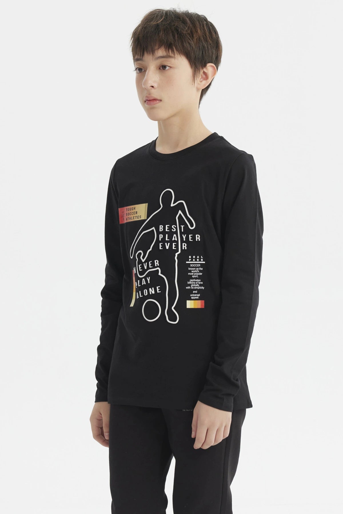 Polera Niño Print 3D Negro