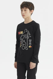 Polera Niño Print 3D Negro