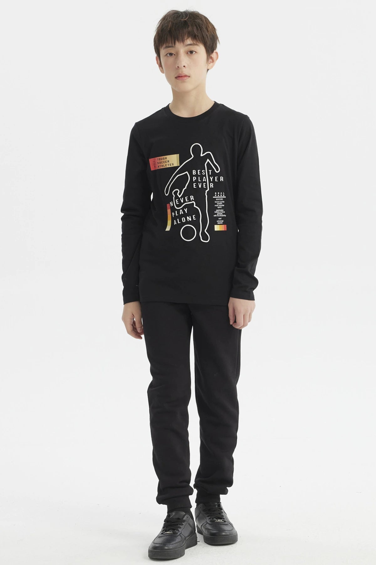 Polera Niño Print 3D Negro