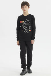 Polera Niño Print 3D Negro