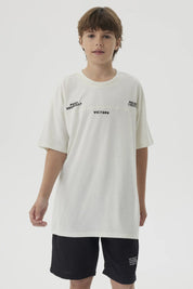 Polera Niño Costura Frontal Crudo