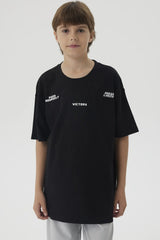 Polera Niño Costura Frontal Negro