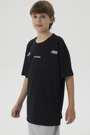 Polera Niño Costura Frontal Negro
