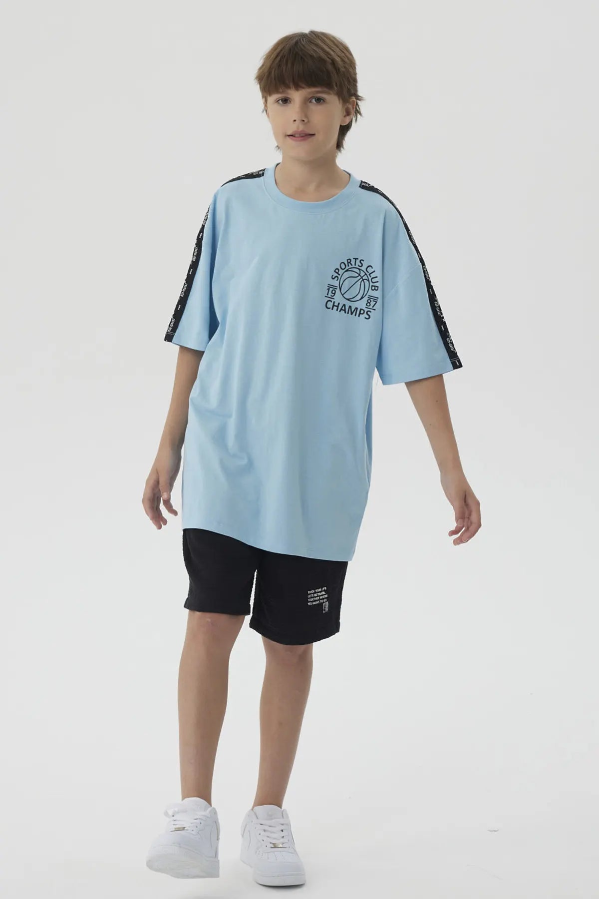 Polera Niño Tape Celeste