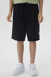 Bermuda Niño Textura Con Print Negro