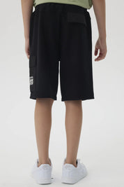 Bermuda Niño Textura Con Print Negro