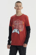 Polera Niño Básica Print Ocre