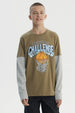 Polera Niño Básica Print Verde Militar