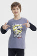 Polera Niño Básica Print Gris