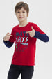 Polera Niño Básica Print Rojo