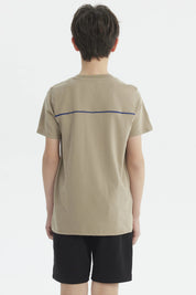 Polera Niño Pipping En Espalda Beige