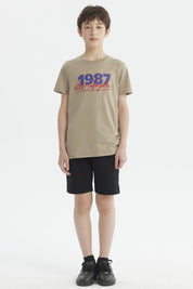 Polera Niño Pipping En Espalda Beige