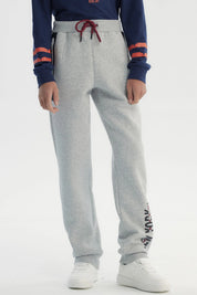 Pantalón Buzo Niño Pitillo Gris Melange
