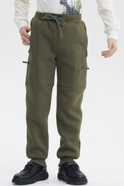 Pantalón Buzo Niño Pitillo Verde Militar