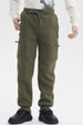 Pantalón Buzo Niño Pitillo Verde Militar