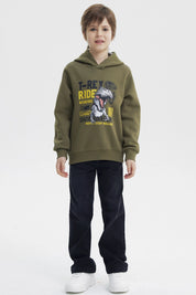 Polerón Niño Slim Verde Militar