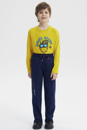 Pantalón Buzo Niño Pitillo Azul Oscuro