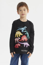 Polera Niño Fosforecente Negro