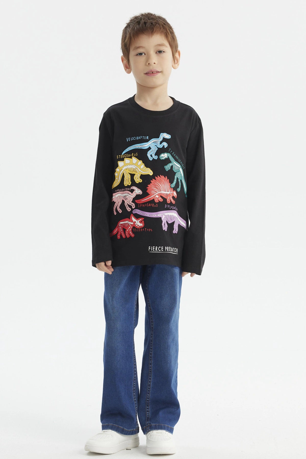 Polera Niño Fosforecente Negro