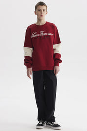 Polerón Niño College Franjas Rojo Oscuro