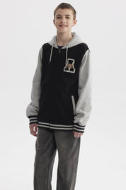 Polerón Niño College Full Zipper Negro