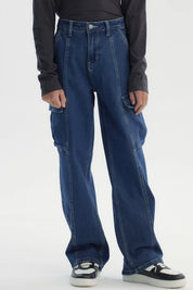 Jeans Niño Calce Recto Azul Oscuro