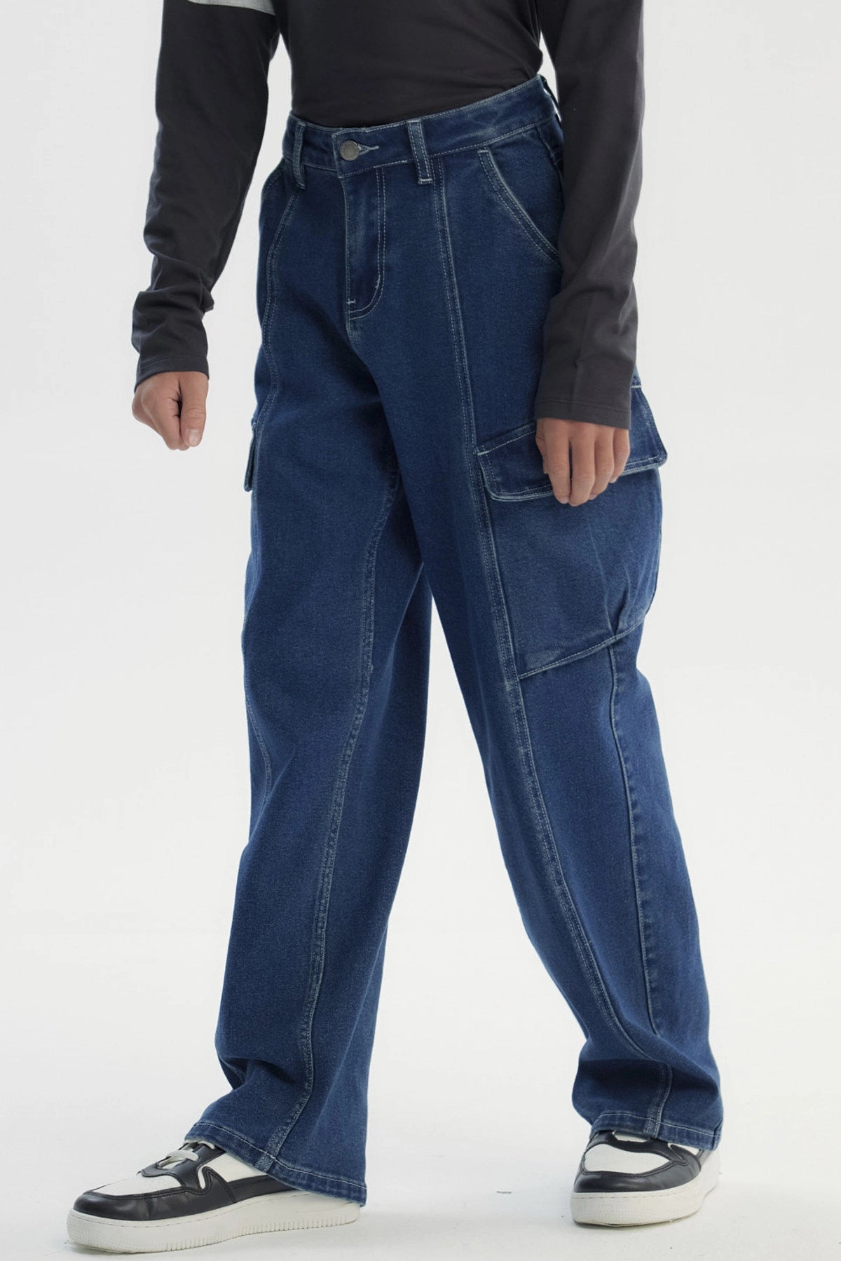 Jeans Niño Calce Recto Azul Oscuro
