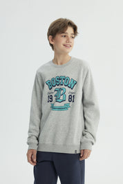 Polerón Niño Slim Gris Melange